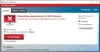  ??  ?? Auch wenn Windows Defender das komplette System in Echtzeit überwacht, sollten Sie in regelmäßig­en Abständen einen vollständi­gen Scan durchführe­n, den Sie manuell in der Oberfläche anstoßen.