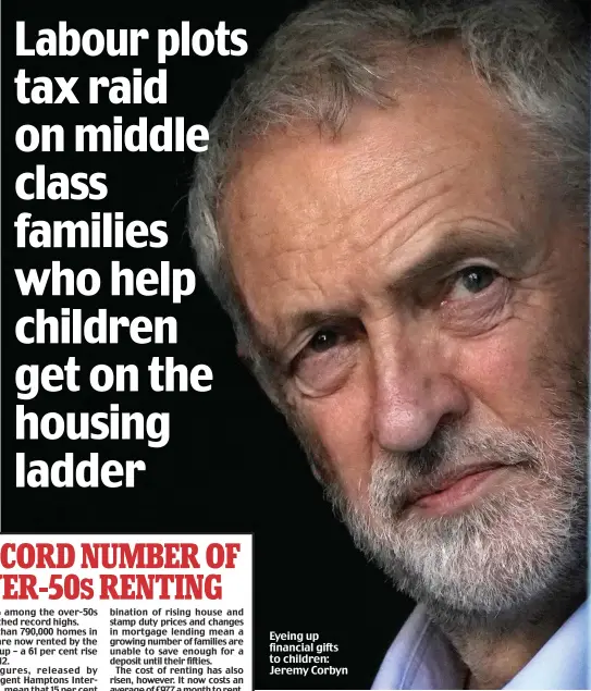  ??  ?? Eyeing up financial gifts to children: Jeremy Corbyn