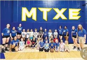  ?? Submitted photo ?? ■ The Rising Rams are shown at their clinic on March 4 at the MTXE volleyball facility on Lakeside high school campus. Head MTXE volleyball coach Rhonda Thigpen, far right, and players host monthly clinics for youth volleyball.