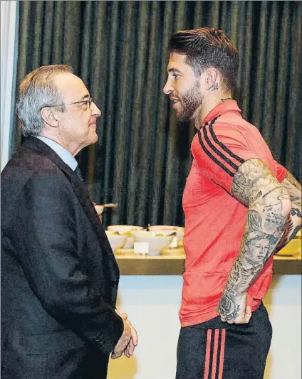  ?? FOTO: REAL MADRID ?? Florentino Pérez no tiene ninguna prisa en la renovación de Sergio Ramos que acaba contrato en 2021