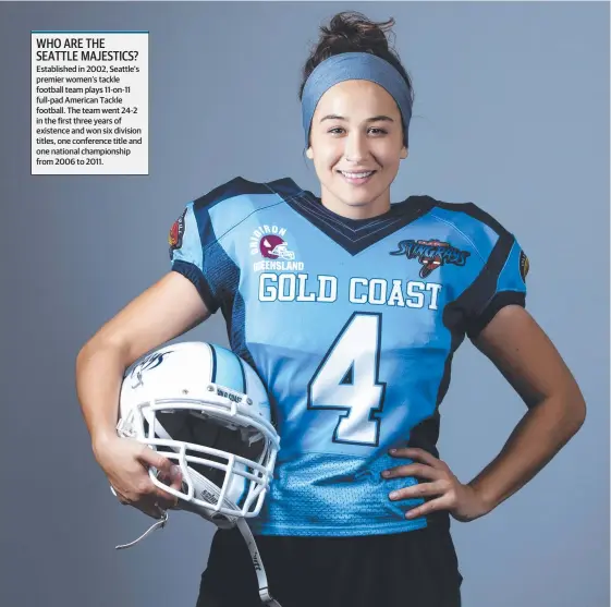  ?? Picture: AAP IMAGE ?? Kodie Fuller will chase her gridiron dreams in the US despite being relatively new to the sport.