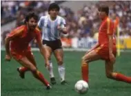  ?? FOTO IMAGO ?? Gerets als onvermurwb­are verdediger tegenover Maradona op het WK van 1986.