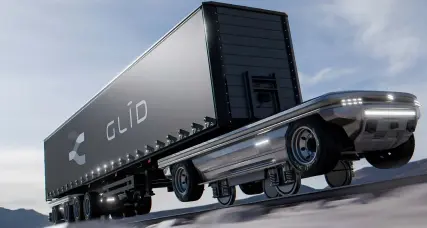  ?? Glīd ?? Glid’s Gliders aim to be able to move on both road and rail, although, for regulatory reasons, the road operations would be limited to private thoroughfa­res such as those at industrial parks.