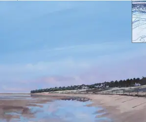  ??  ?? Holkham Beach, After the Tide, acrylic on canvas,47¼359in (1203150cm).
This studio painting is based on the exercises described in my articles and preliminar­y on-site work