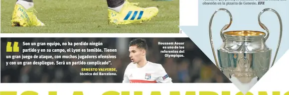  ??  ?? Houssem Aouar es uno de los referentes del Olympique.