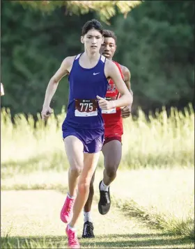  ?? Southern Sass/Special to the News-Times ?? All-Star race: El Dorado’s Zach McMillon competes in a cross country meet earlier this season. McMillon is competing in the Arkansas-Oklahoma All-Star Cross Country Meet in Rogers today. McMillon recently earned All-State honors at the 5A State Meet.