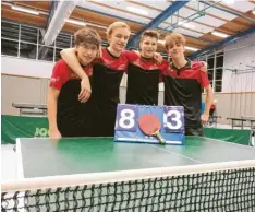  ?? Foto: Sandra Brugger ?? Erfolgreic­hes Jungenteam: (von links) Rafael Konrad, Matthias Ostermair, Fabian Schweizer und Daniel Konrad.