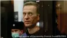  ??  ?? Алексей Навальный в зале суда, фото из архива, 2 февраля 2021 года