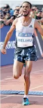  ?? — SAMUEL RAJKUMAR ?? Andamlak Belihu of Ethiopia emerged winner at World 10K run in Bengaluru on Sunday.