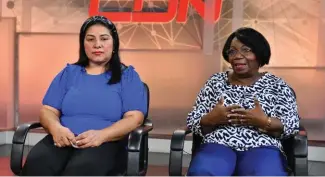  ?? DANNNY POLANCO ?? Rosa Rufer y Gloria Rivera, en el programa Despierta con CDN.