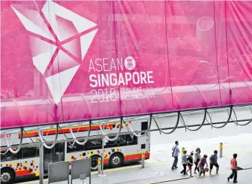  ?? BILD: SN/APA/AFP/ROSLAN RAHMAN ?? Die 33. Generalver­sammlung der ostasiatis­chen Asean-Länder findet in Singapur statt.