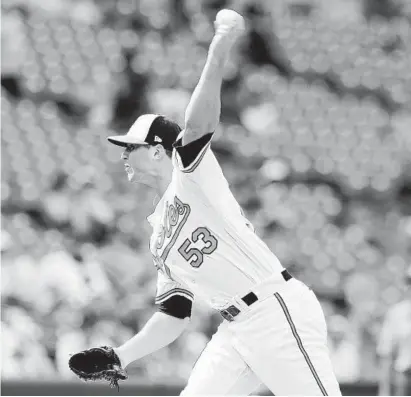  ?? GREG FIUME/GETTY IMAGES ?? Other teams have been waiting to see how Orioles reliever Zach Britton recovered from an offseason Achilles tendon injury.