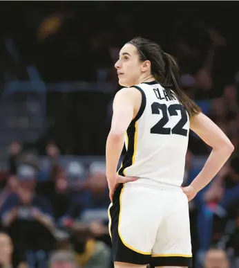  ?? STEPH CHAMBERS/GETTY ?? In a season in which she has toppled records, Iowa guard Caitlin Clark has one more mark she’d like as part of her legacy: national champion.