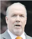  ??  ?? B.C. NDP Leader John Horgan: “This is about the influence of money in our politics.”