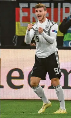  ?? Foto: Federico Gambarini, dpa ?? Der Leipziger Timo Werner scheint in der deutschen Nationalma­nnschaft einen Stammplatz sicher zu haben.