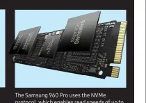  ??  ?? The Samsung 960 Pro uses the NVMe protocol, which enables read speeds of up to 3,500MB/s.