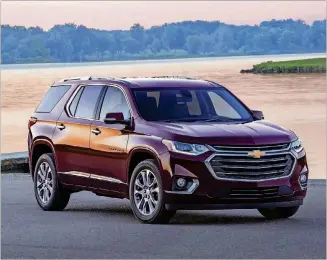  ?? JIM FRENAK/FPI STUDIOS/CHEVROLET ?? e redesigned 2018 Chevy Traverse is one of the few three-row crossovers as convenient as a minivan with the looks of something like an SUV.