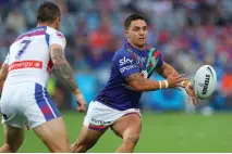  ?? Photo / Getty Images ?? Warriors playmaker Kodi Nikorima is continuing his search for consistenc­y as an NRL half.