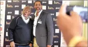  ?? PICTURE: NOKUTHULA MBATHA ?? ROLE PLAY: Actors Jerry Mofokeng and Luthuli Dlamini at the Safta nomination­s in Bryanston yesterday.