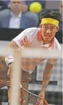  ?? ASSOCIATED PRESS ANDREW MEDICHINI/ ?? While members of tennis’ elite are over 30, younger players like Japan's Kei Nishikori are on the cusp of turning into well-known players.