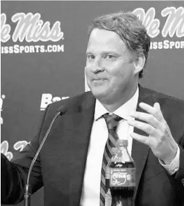  ?? ROGELIO V. SOLIS/AP ?? New Ole Miss coach Lane Kiffin is confident the Rebels can win consistent­ly in the SEC.