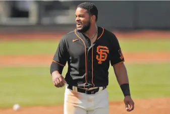  ?? Carlos Avila Gonzalez / The Chronicle ?? Giants outfield prospect Heliot Ramos seems likely to make his majorleagu­e debut later this year after a few months of seasoning in the upper minors. He was a firstround pick in 2017.