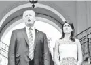  ?? JIM WATSON/AFP/GETTY IMAGES ?? U.N. Ambassador Nikki Haley joined President Trump on his working vacation in Bedminster, N.J., on Aug. 11, 2017.