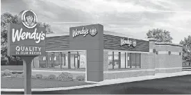  ?? [RENDERING PROVIDED] ?? BELOW: This illustrati­on shows what a refresh update to a Wendy’s store owned by Meritage Hospitalit­y Group could look like.