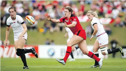  ?? — GETTY IMAGES FILES ?? North Vancouver’s Andrea Burk will be back in the lineup when Canada opens its Women’s Rugby World Cup campaign against Hong Kong on Wednesday in Dublin.