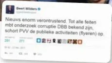  ??  ?? Twitter over “enorm verontrust­end nieuws” had.d Waarna hij besloot niet meer buiten te komen.