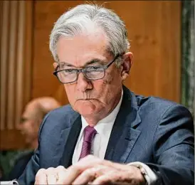  ?? Sarabeth Maney / New York Times ?? Federal Reserve Chairman Jerome Powell said Tuesday the U.S. economy has been permanentl­y changed by the COVID pandemic.