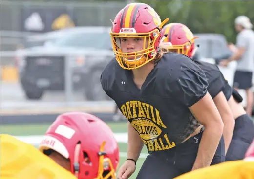  ?? ALLEN CUNNINGHAM/FOR THE SUN-TIMES ?? Batavia coach Dennis Piron expects a big season from senior RB/LB Quinn Urwiler. “He’s fast, he’s dynamic, he’s powerful,” Piron said.