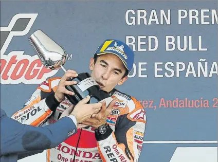  ?? FOTO: EFE ?? El Mundial de MotoGP tampoco comenzará en el circuito de Jerez
Marc Márquez y compañía siguen sin estrenarse este 2020