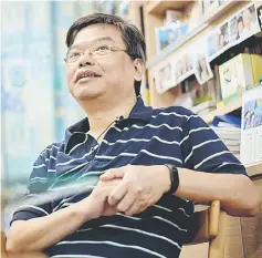  ??  ?? Roger Wong, father of jailed pro-democracy activist Wong, speaks during an interview with AFP at their family home in Hong Kong. — AFP photo