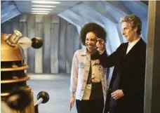  ??  ?? Mackie, with Capaldi, replaces actress Jenna Coleman as his companion.