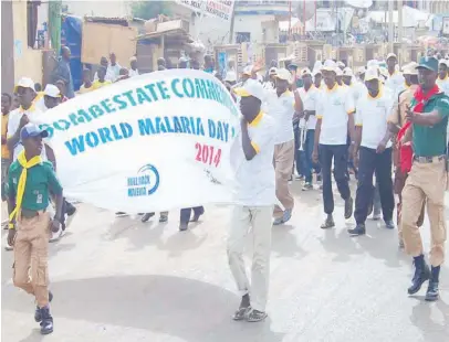  ??  ?? World Malaria Day Road Walk in Gombe on Friday
Pic: NAN