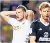  ?? Picture / Getty Images ?? Chris Wood’s 2016-17 season was spiralling into the doldrums during a game against Fulham until he scored a goal that transforme­d his approach.