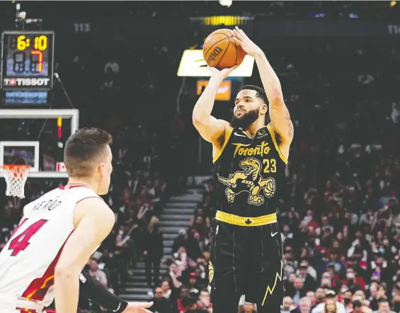  ?? JOHN E. SOKOLOWSKI/USA TODAY SPORTS/FILES ?? Raptors guard Fred Vanvleet has turned his NBA career around after a poor effort against the Philadelph­ia 76ers in the 2019 playoffs.