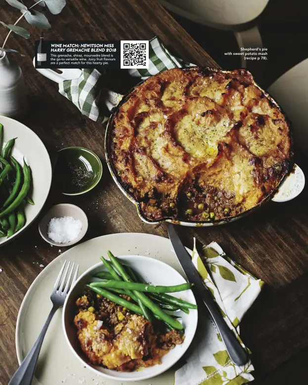  ??  ?? Shepherd’s pie with sweet potato mash (recipe p 78).