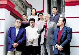  ?? ADRIÁN VÁZQUEZ ?? Desde su casa de gobierno de transición, López Obrador anunció nombramien­tos en Trabajo y Bienestar Social/