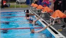  ?? ?? Swimmers during an event at the Swift Current Special Olympics swim meet, June 19.