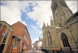  ??  ?? Leicester Cathedral and right, the tomb of King Richard III