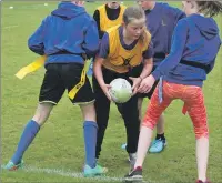  ??  ?? Siobhan Monroe, Easdale, heads for the line in the final of the primary 6/7 against Lochnell.