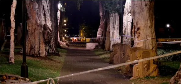  ?? ALONSO TENOrIO ?? Algunas personas se resisten a respetar los sellos que colocan las autoridade­s alrededor de los parques.