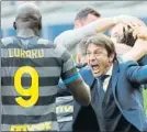  ?? FOTO: AP ?? Conte festeja junto a Romelu Lukaku