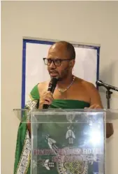  ?? ?? ▲ Ministry of Commerce, Industry and Trade PS Siboniso Nkambule who represente­d Minister Manqoba Khumalo making his remarks.