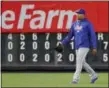  ?? AP PHOTO/JULIE JACOBSON ?? New York Mets relief pitcher Jeurys Familia walks across the field after a baseball game against the New York Yankees, Friday, July 20, 2018, in New York.