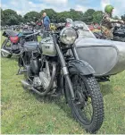  ??  ?? Very nice BSA combo in the car park.