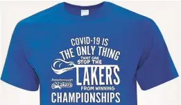  ??  ?? T-shirts are being sold to help raise funds for the Peterborou­gh Minor Lacrosse Associatio­n after the pandemic forced the cancellati­on of the 2020 season.