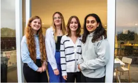  ?? ?? From left: Charlotte Cook, Molly Smith, Millie Johnson and Jiya Mehta at Girlguidin­g headquarte­rs in London. Photograph: Jill Mead/The Guardian